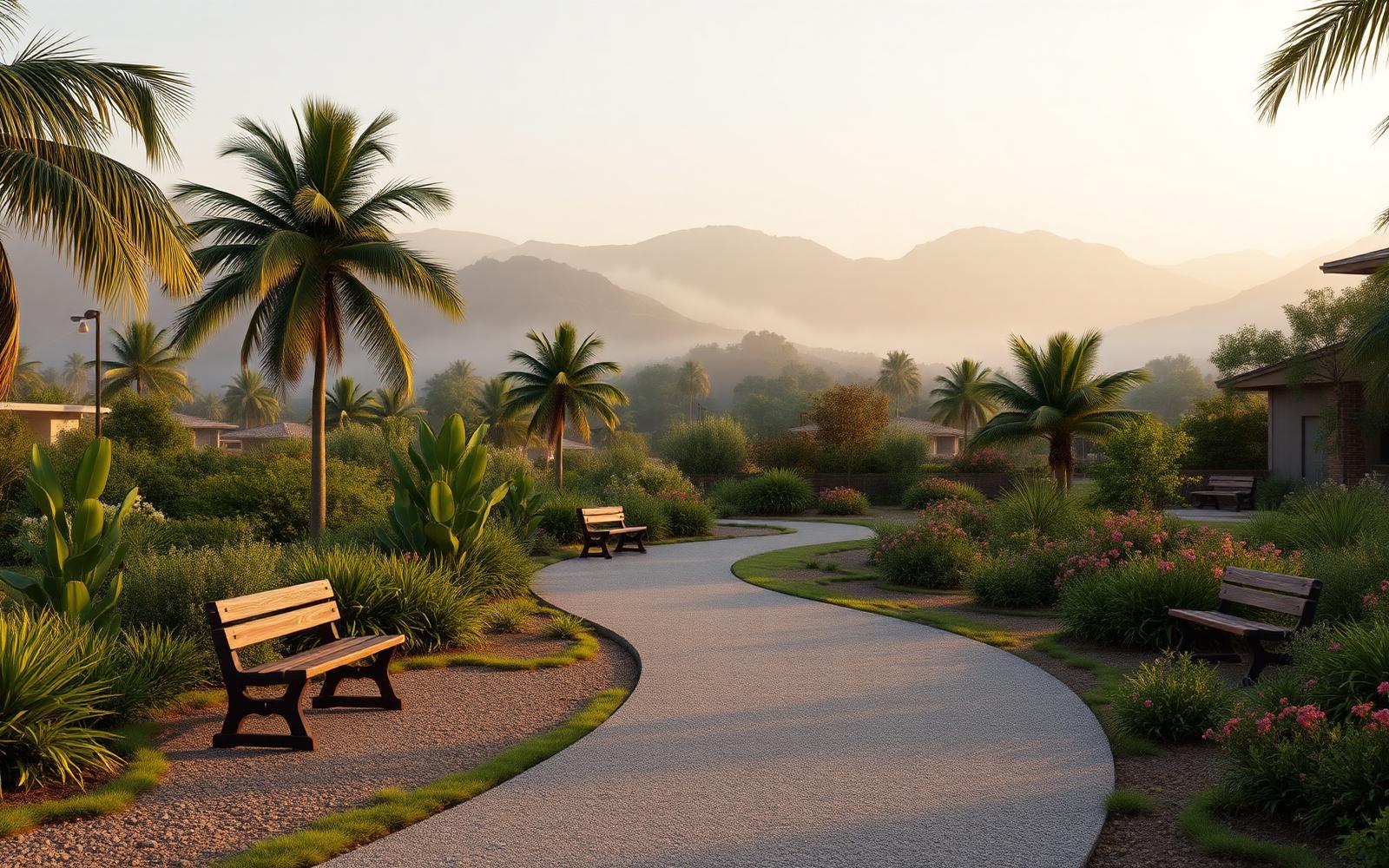 Conceptual rendering of the landscaped walking loop through El Santuario